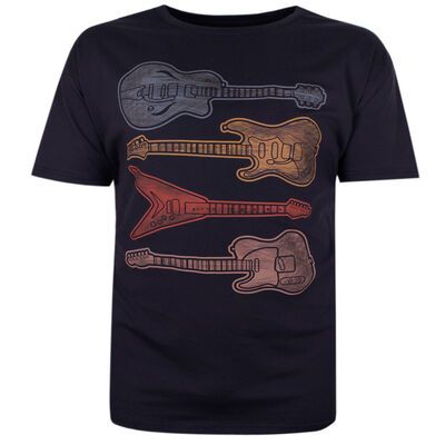 BRONCO GUITAR T-SHIRT-tshirts & tank tops-KINGSIZE BIG & TALL