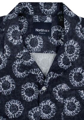 NORTH 56° TIE-DYE FLOWER LOOK S/S SHIRT-shirts casual & business-KINGSIZE BIG & TALL