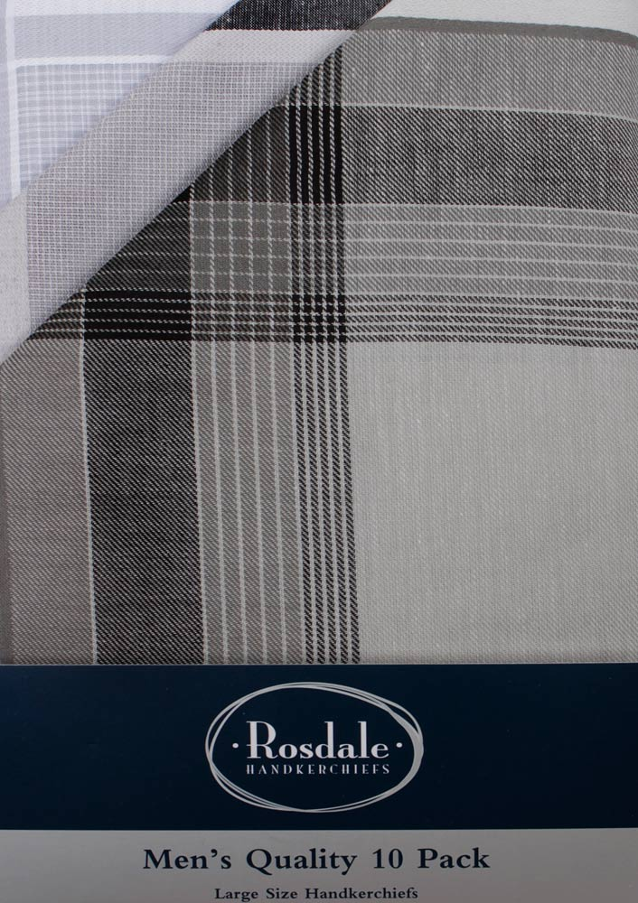 ROSDALE QUALITY 10 PK HANDKERCHIEFS