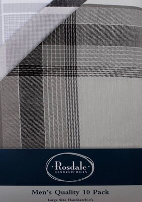 ROSDALE QUALITY 10 PK HANDKERCHIEFS-accessories-KINGSIZE BIG & TALL