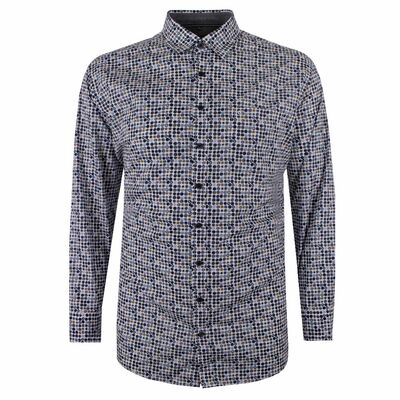 CASA MODA MARBLES L/S SHIRT-sale clearance-KINGSIZE BIG & TALL
