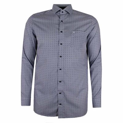 CASA MODA DIA-GEO L/S TALL SHIRT-sale clearance-KINGSIZE BIG & TALL