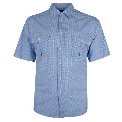CIPOLLINI GINGHAM 2 POCKET S/S SHIRT-sale clearance-KINGSIZE BIG & TALL