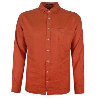 PILBARA 055 LINEN L/S SHIRT-sale clearance-KINGSIZE BIG & TALL