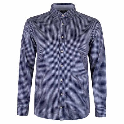 BROOKSFIELD CIRCLE-TWIG DOT L/S BUSINESS SHIRT-sale clearance-KINGSIZE BIG & TALL