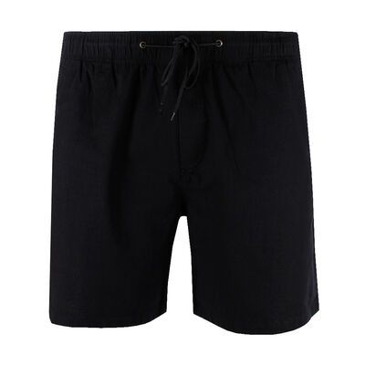 ATLAS LINEN BLEND ELASTIC WAIST SHORT-sale clearance-KINGSIZE BIG & TALL