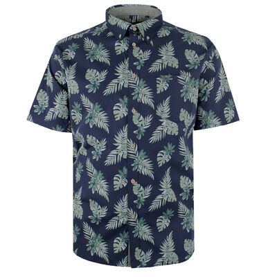KAM LONG & SHORT LEAF S/S SHIRT -shirts-KINGSIZE BIG & TALL