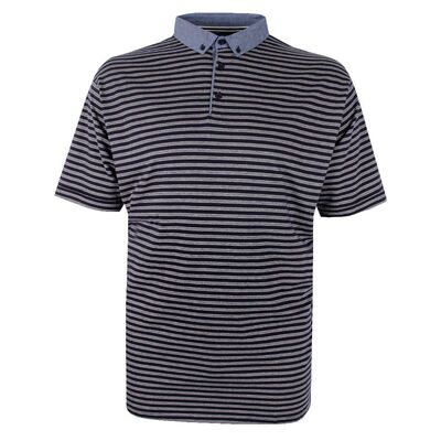 KAM CHAMBRAY COLLAR POLO-sale clearance-KINGSIZE BIG & TALL