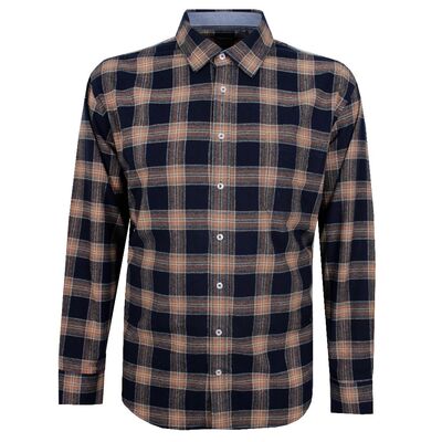 BACKBAY BRUSHED CHECK L/S SHIRT-sale clearance-KINGSIZE BIG & TALL