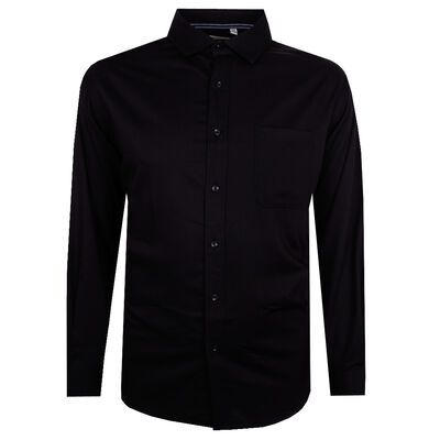 BACKBAY PLAIN RIBBED L/S SHIRT-sale clearance-KINGSIZE BIG & TALL