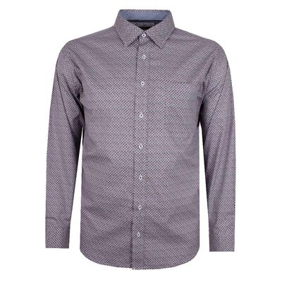 BACKBAY SQUARED-OFF GEO L/S SHIRT-sale clearance-KINGSIZE BIG & TALL
