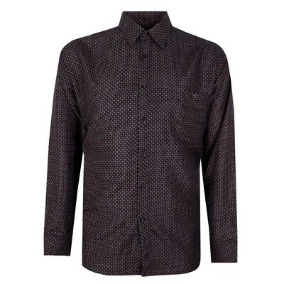CIPOLLINI 738 GEO PRINT L/S SHIRT-sale clearance-KINGSIZE BIG & TALL