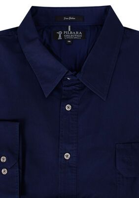 PILBARA CLOSED FRONT L/S SHIRT-shirts casual & business-KINGSIZE BIG & TALL