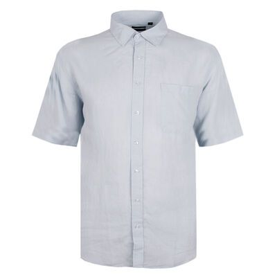 BACKBAY .225 PLAIN LINEN S/S SHIRT-sale clearance-KINGSIZE BIG & TALL