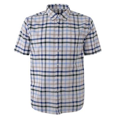 GAZMAN SLUB CHECK S/S SHIRT-shirts-KINGSIZE BIG & TALL