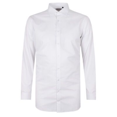 BROOKSFIELD TEX WHITE TALL L/S BUSINESS SHIRT-tall range-KINGSIZE BIG & TALL