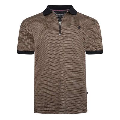 KAM ZIP COLLAR DOBBY POLO-sale clearance-KINGSIZE BIG & TALL