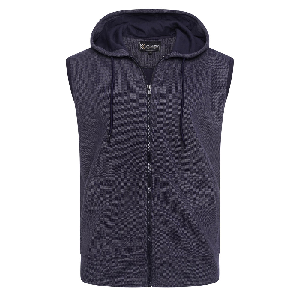 KAM INTERLOCK SLEEVELESS HOODIE