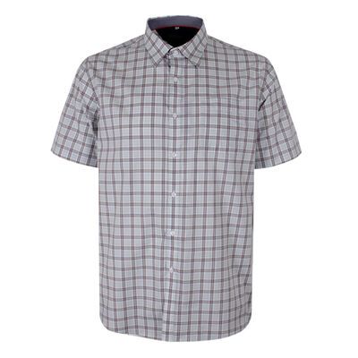 PERRONE TAN CHECK S/S SHIRT-sale clearance-KINGSIZE BIG & TALL