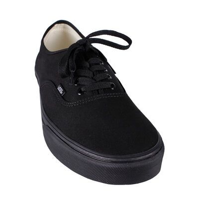 VAN AUTHENTIC FULL BLACK LACE UP SHOE-footwear-KINGSIZE BIG & TALL