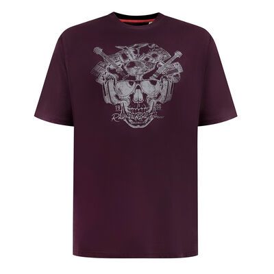DUKE GRIMSBY SKULL T-SHIRT-tshirts & tank tops-KINGSIZE BIG & TALL