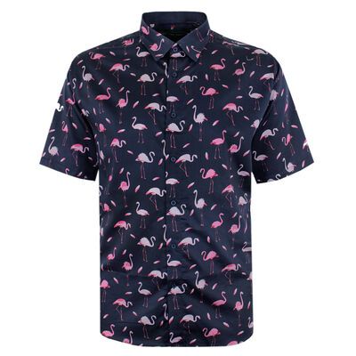 KAM PINK FLAMINGO S/S SHIRT-shirts casual & business-KINGSIZE BIG & TALL