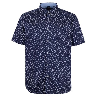 KAM WHITE FLOWER S/S SHIRT-shirts casual & business-KINGSIZE BIG & TALL