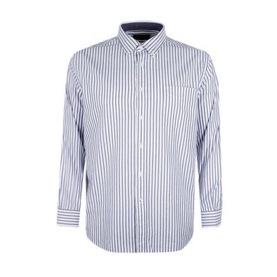 GAZMAN OXFORD STRIPE L/S SHIRT-shirts casual & business-KINGSIZE BIG & TALL
