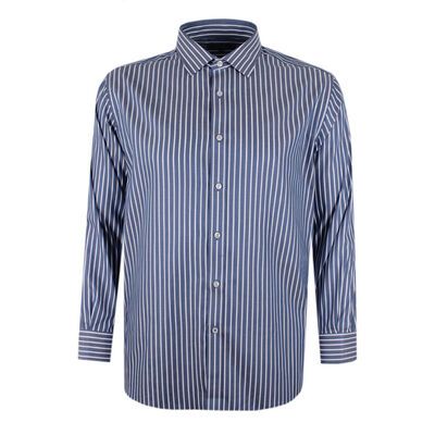 GAZMAN HERRINGBONE STRIPE L/S SHIRT-shirts casual & business-KINGSIZE BIG & TALL