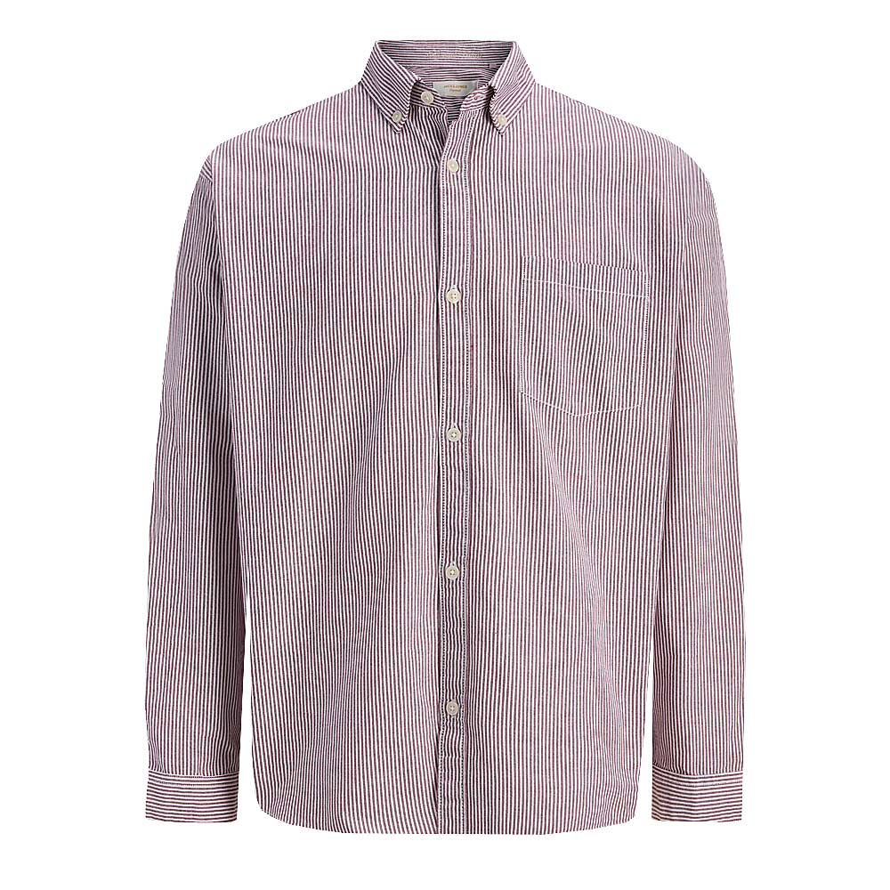 JACK & JONES RED STRIPE L/S CASUAL SHIRT