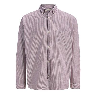 JACK & JONES RED STRIPE L/S CASUAL SHIRT-shirts casual & business-KINGSIZE BIG & TALL