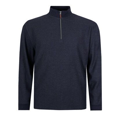 BACKBAY DENIM TEX ¼  ZIP PULLOVER-fleecy tops-KINGSIZE BIG & TALL